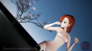 MMD R18 4k bikini and stockings Misaka - Lean On 1021