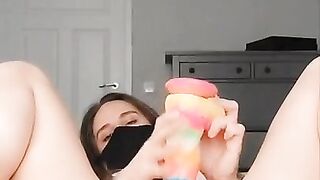 【Akame Masturbation Series】Unicorn Dildo Testing Masturbation Orgasm