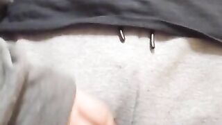 Rubbing on my man dick till he gets hard