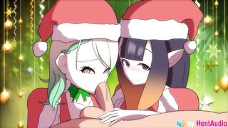 Ninomae and KonFauna blowjob and assjob you till cumshot (Hololive 3d animation with sound)