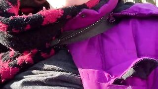 Hot quirky sexy fun stepmom nearly gets caught playing with her amazing natural tits whilst walking in the woods