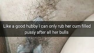 Bulls Cum inside Wife Pussy - Silly Sissy Hubby only Rubbing Pussy [cuckold. Snapchat]