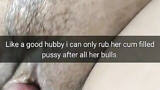 Bulls Cum inside Wife Pussy - Silly Sissy Hubby only Rubbing Pussy [cuckold. Snapchat]