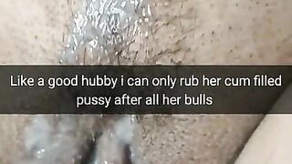 Bulls Cum inside Wife Pussy - Silly Sissy Hubby only Rubbing Pussy [cuckold. Snapchat]