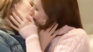 Lesbians Kiss Teen