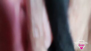 nippleringlover fingering pierced pussy - four rings in stretched pussy lips - close up