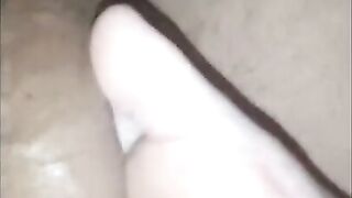 Cute little foot draining big dick drooling and dripping horny