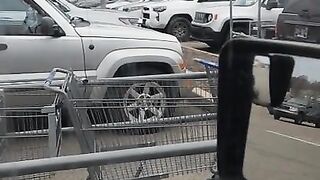 MiLF plays with wet pussy in parking lot and almost gets caught!