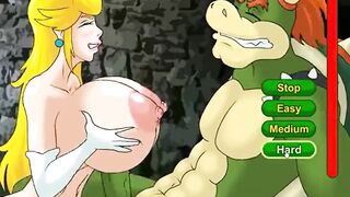 Mario Princess Peach Fucking the Bad Monster Huge Tits Pumping Cum