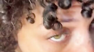 Ebony slut gets a load of love to her face for Valentines Day