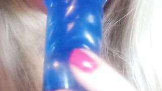 Trying to make my plastic cock cum