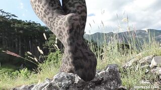 Nylon Goddess Paws Tease On A Summer Sunny Day In The Mountains