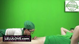 Homemade couple blowjob cowgirl riding & doggystyle decked out in ALL green from head to dick for St Patty's Day - Lelu Love