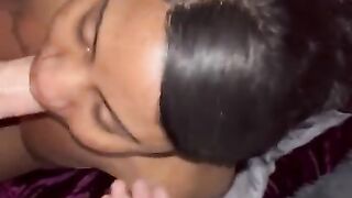 ebony stepsister blowjob deepthroating