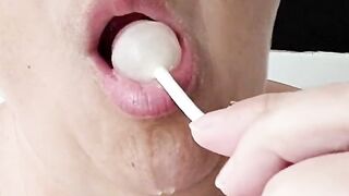 I suck on a lollipop, like it's a little dick. LiaKahn spanish milf amateur curvy hot chubby submissive bitch slut