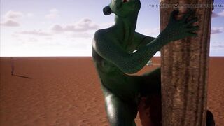 Alien Reptilian Rides Human Males Cock - 3D Animation