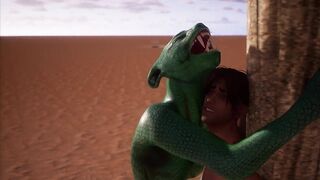 Alien Reptilian Rides Human Males Cock - 3D Animation