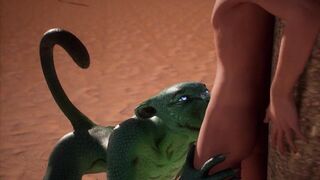 Alien Reptilian Rides Human Males Cock - 3D Animation