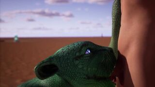 Alien Reptilian Rides Human Males Cock - 3D Animation