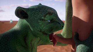 Alien Reptilian Rides Human Males Cock - 3D Animation