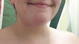 Tired BBW Goes for Morning Pee and Accidentally Pees on Toilet