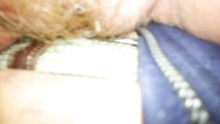 Getting a creampie late light in the park by a stranger I met there. You hear me cum too
