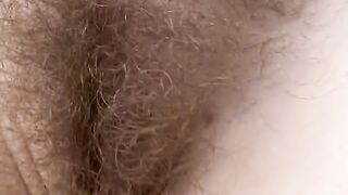 Fun mom uses beard thickener on her big bouncy beautiful bush