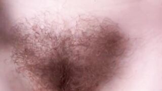 Fun mom uses beard thickener on her big bouncy beautiful bush