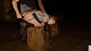 Anal fetish submissive teen beauty in the woods submits to her dom for anal euphoria after toy play