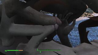 Sex with a girl in three cocks! | Fallout 4 Sex Mod