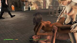 Sex with a girl in three cocks! | Fallout 4 Sex Mod