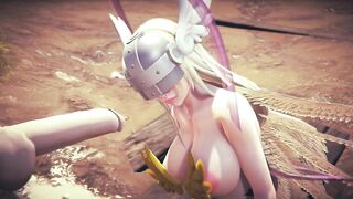 Angewomon Deepthroat Blowjob : Digimon Hentai Parody