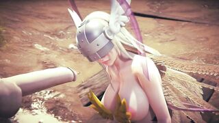 Angewomon Deepthroat Blowjob : Digimon Hentai Parody