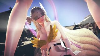 Angewomon Deepthroat Blowjob : Digimon Hentai Parody