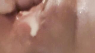 My husband's friend cums on my pussy in a public bathroom and I need to touch myself more and I take out all his cum