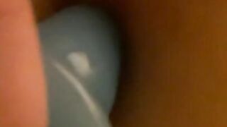 Inserting a butt plug while leaving dried cum on my pussy