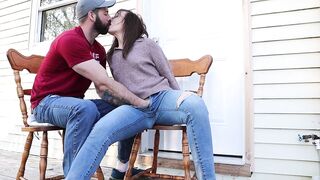 Squirting in my jeans - Neighbours watch me orgasm - BIG SQUIRT