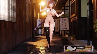 mmd r18 Gokuraku Jodo Raiden Shogun queen milf want to cum 3d hentai