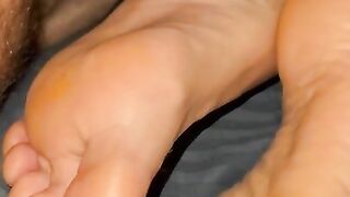 Footjob and cumshot