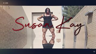 Muscle MILF Susan K back Alley Flexing