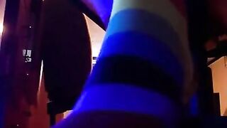 Giantess Rainbow Socks Relaxing