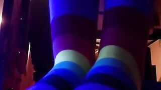 Giantess Rainbow Socks Relaxing