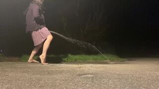 Naughty Girl Power Washes her Driveway with Piss, my Stream went so Far! who wants a Golden Shower?