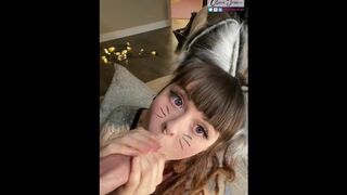 Kitty Cat Cosplay Blowjob and Pet Play - ASMR and CIM