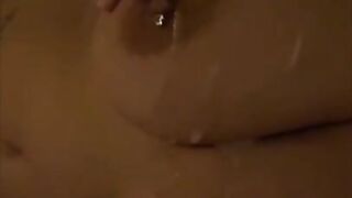 Slow motion cumshot all over my tits????????