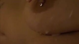 Slow motion cumshot all over my tits????????