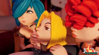 The three sisters suck my cock