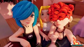 The three sisters suck my cock