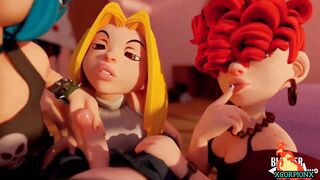 The three sisters suck my cock