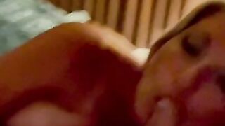 Milf sucks dick and takes a facial